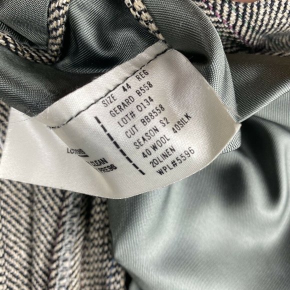 VTG Brooks Brothers Brooksgate Blazer Jacket Suit Coat Gray Herringbone USA 44R - Picture 5 of 12